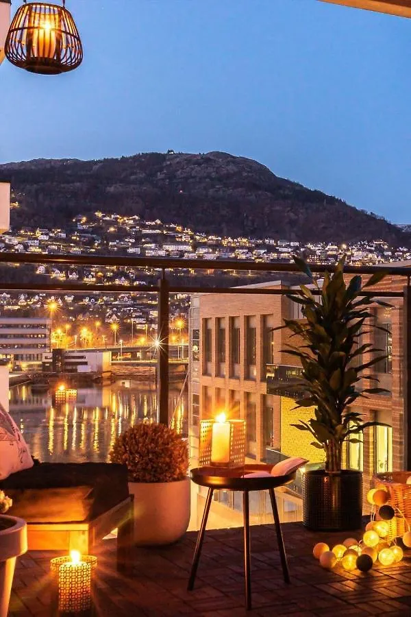 Modern Apartment - Amazing Terrace And Fjord View, Close To City Center 卑爾根